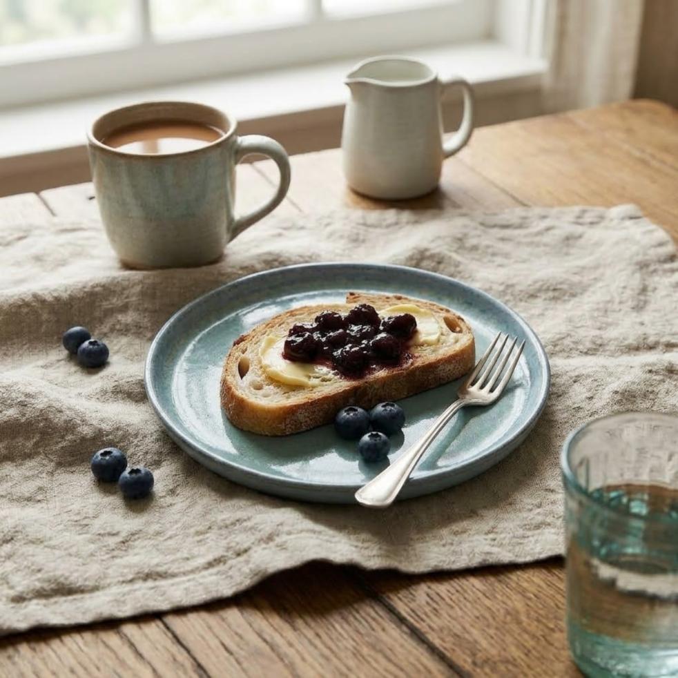 Green Hand-Glazed Stoneware Plate Rustic Ceramics