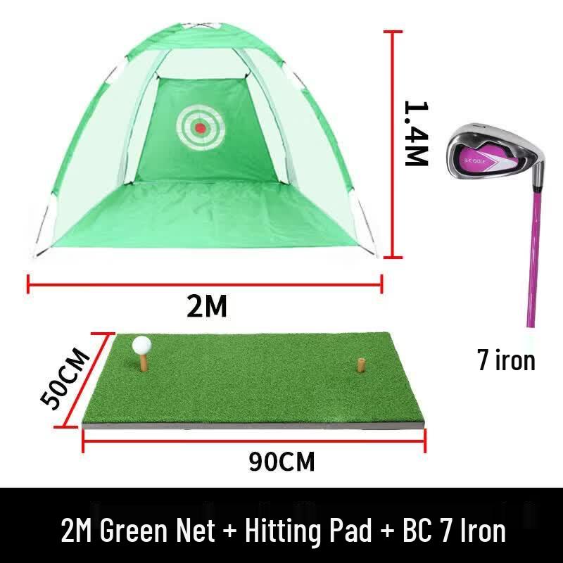 JINGGENG Golf Practice Hitting Cage & Net Set