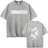 Washed Vintage Anime Soul Eater Maka Albarn Soul Evans Graphic Tshirt Mens Retro Manga T Shirts Men Cotton Oversized Tshirts
