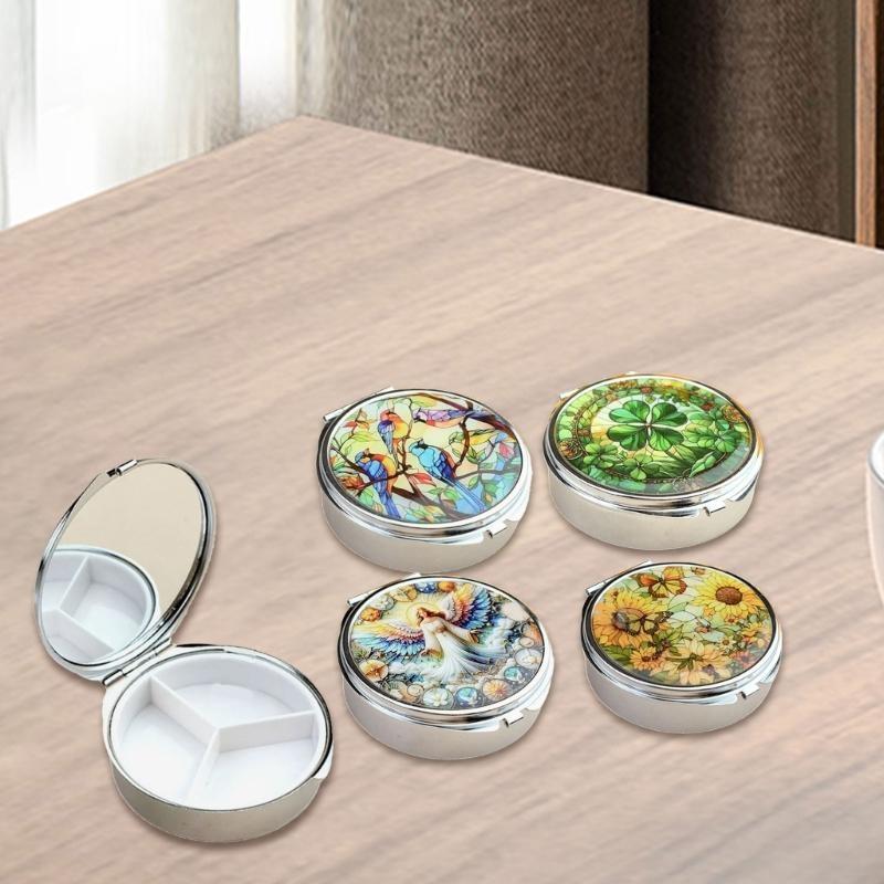 Portable Metal Jewelry Organiser With Mirror And Secure Closure For Travel Storage Container with Compartment Y08E