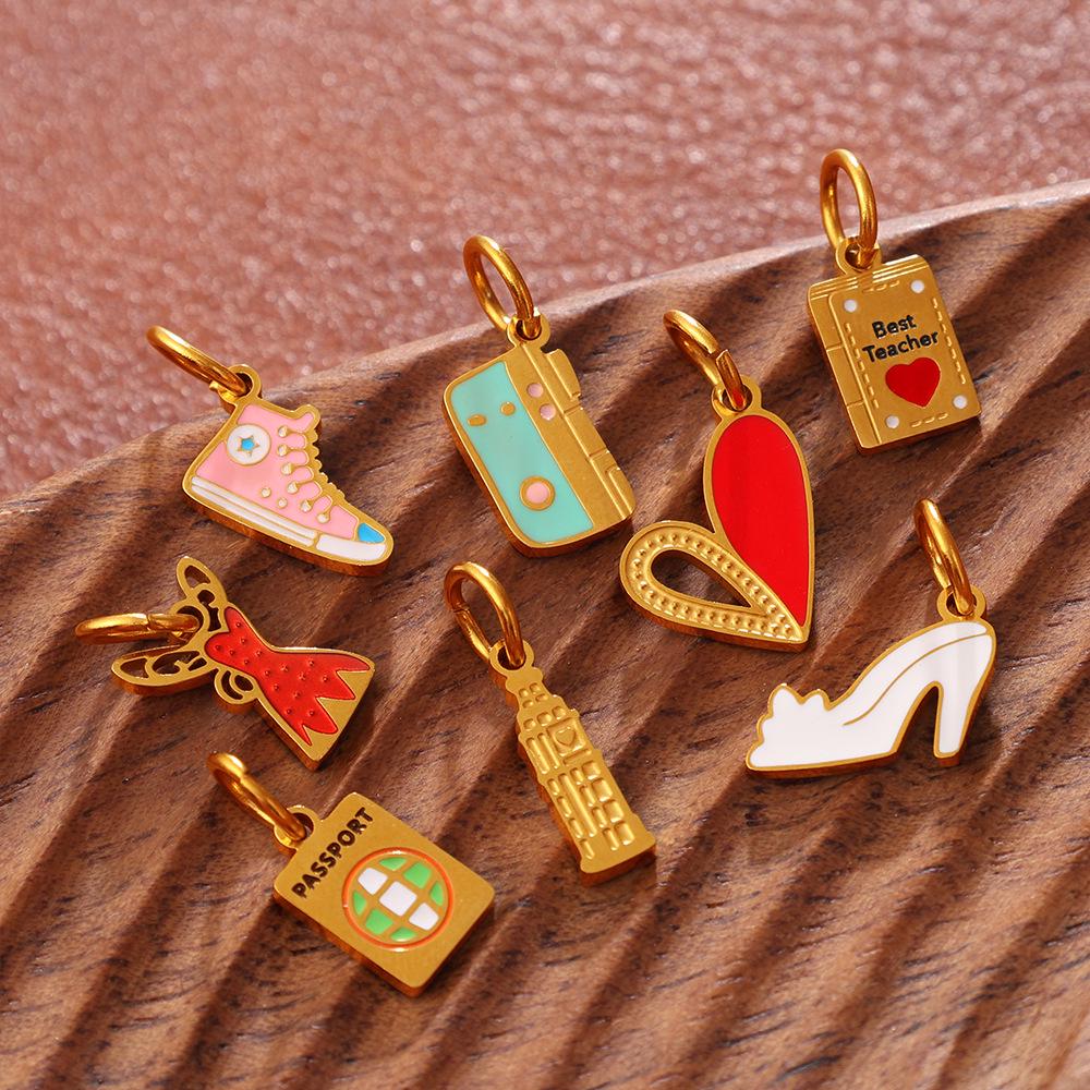 Oil-Dripping High Heel Skirt Pendant for DIY Necklaces and Bracelets