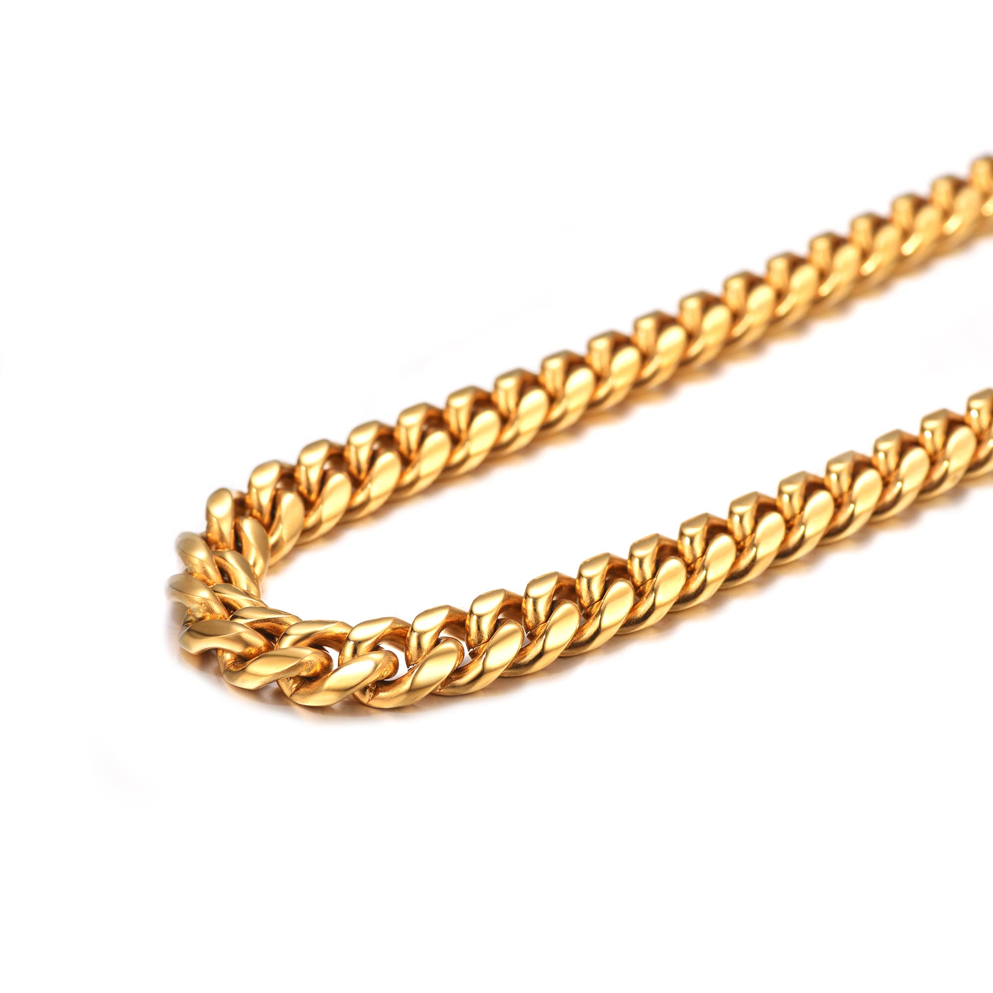 

Kihei Necklace Chain 18K Gold Plated Simple Thick Casual Unisex Accessory 10mm 55cm Anniversary Gift [Bandmax] Men s золотий