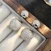 Xiaomi Huitan Double Ball Women Stud Earrings Full Bright CZ Versatile Party Daily Trendy Accessories Silver Color Gorgeous Jewelry
