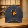 Maneki-neko Lucky Cat Graphic Washed Denim Baseball Cap Adjustable Vintage Snapback Hat