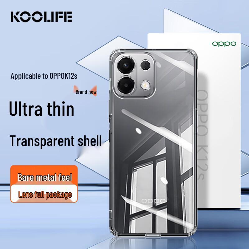 KOOLIFE OPPO Transparent Soft TPU Phone Case with Full Lens Protection