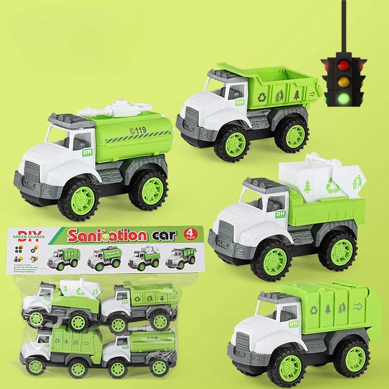 

4 шт. игрушечные машинки и грузовики с инерционным двигателем, набор игрушечных машинок с фрикционным приводом, игрушки для малышей, мальчиков и девочек, развивающая игра