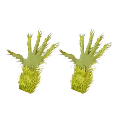 Christmas Green Gloves Long Hair Decoration Adult Props Christmas Green Gloves Long Hair Decoration Adult Props