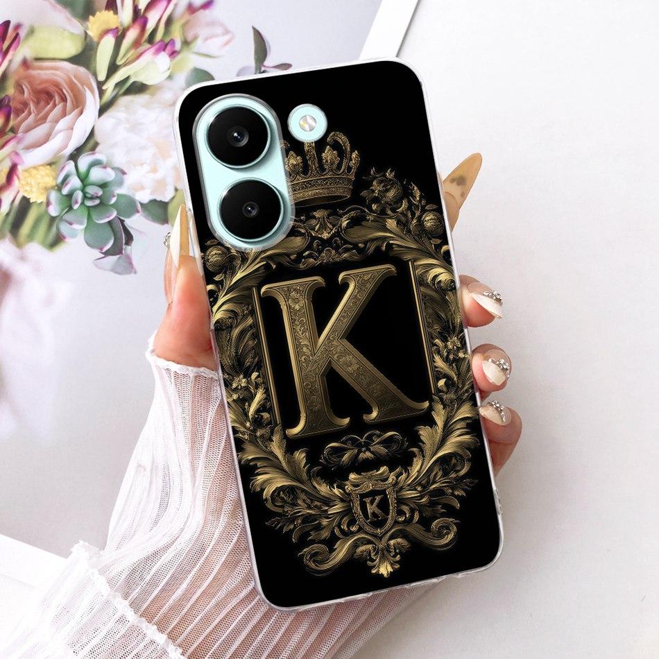For Xiaomi Poco X8 Pro Royal Crown Initial Letter Couple Phone Case For POCO X8 Pro Max X8Pro 5G Soft Silicone TPU Bumpers