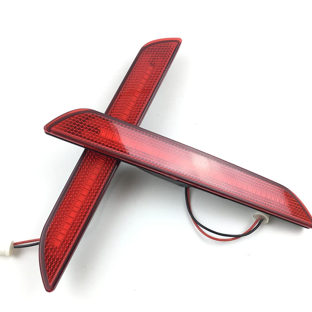 2pcs Rear Fender Side Marker Light Car Led Turn Signal Lamp Red Lens Red