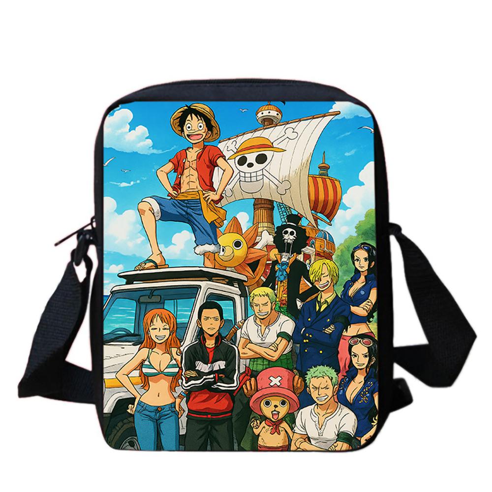 Cartoon One Piece Mini School Crossbody Bag,Light Weight Durable Messenger Bag Christmas Gifts for Kids Casual Daily Travel Use