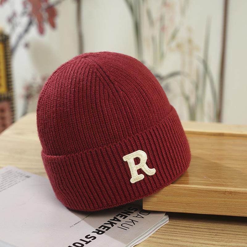 Hat Women's Winter New Korean Version Wool Hat Student Letters Warm Knitted Hat Versatile Cold Hat Men
