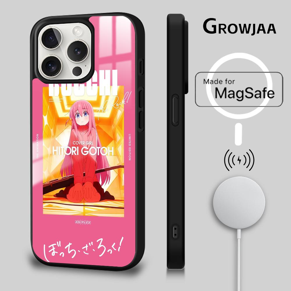 Cute Anime B-Bocchi The Rock Phone Case For iPhone 16 15 14 13 12 11 Pro Max Plus Mini Magsafe Magnetic Wireless Charging Cover