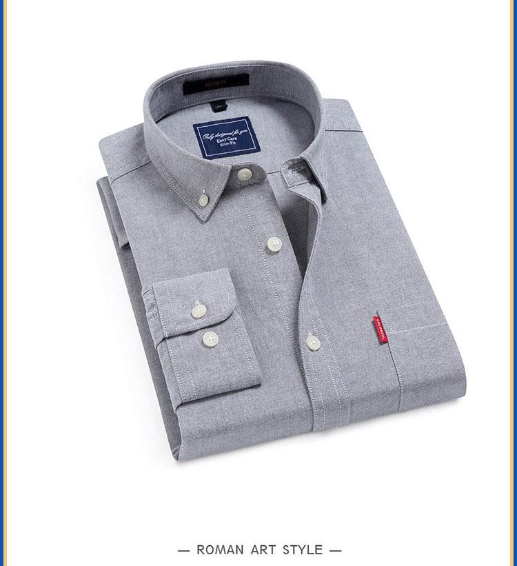Khmer Oxford Spinning Solid Color Casual Versatile Long Sleeve Shirt