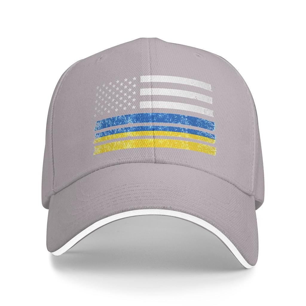 Unisex Ukrainian American Flag USA Ukraine Outdoor Hat Spring Adjustable Cap Casual Baseball Cap Hip Hop Sunscreen Sunshade