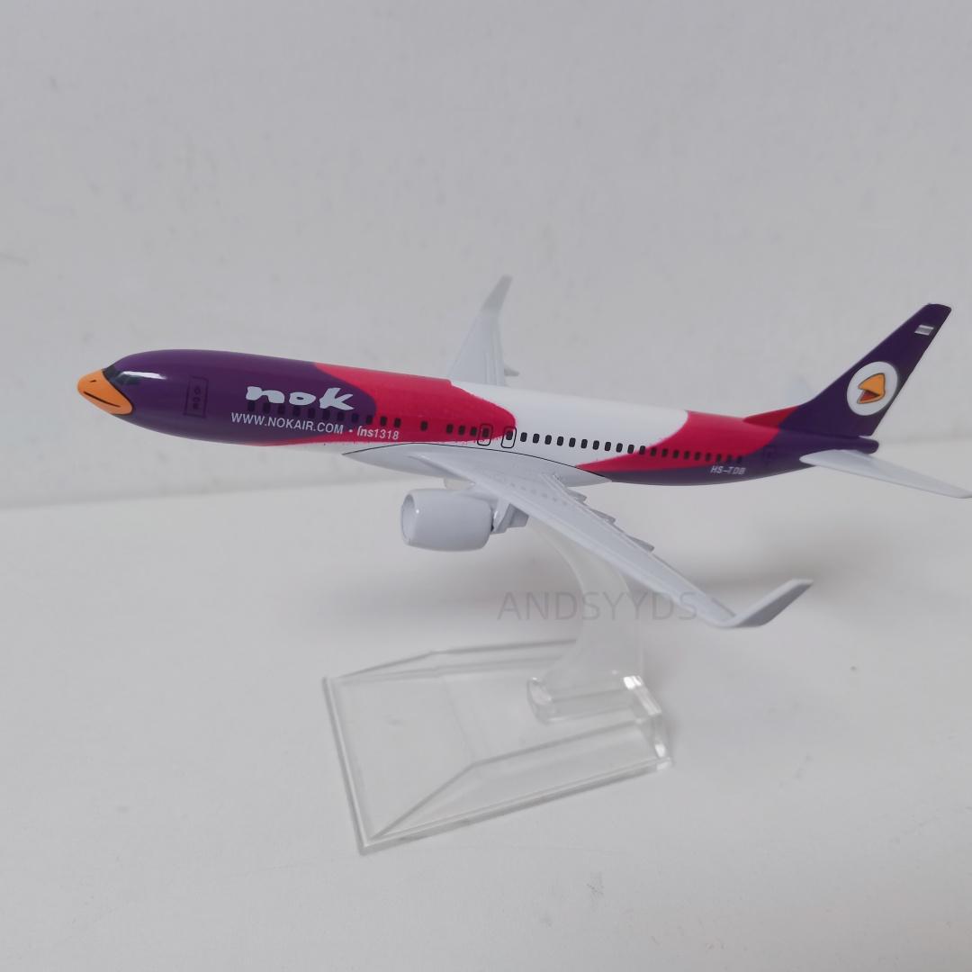 Air 16cm B737 Purple Bird Aircraft Model 1/400 Scale NOK Airways 737 Airplane Metal Alloy Plane Model Display Decor