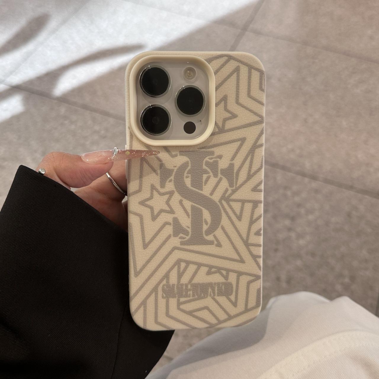 

Graffiti Logo for Apple 16promax/15 Phone Case 14plus Litchi Pattern 13p Soft Case 12 Anti For Apple 7PLUS/8P