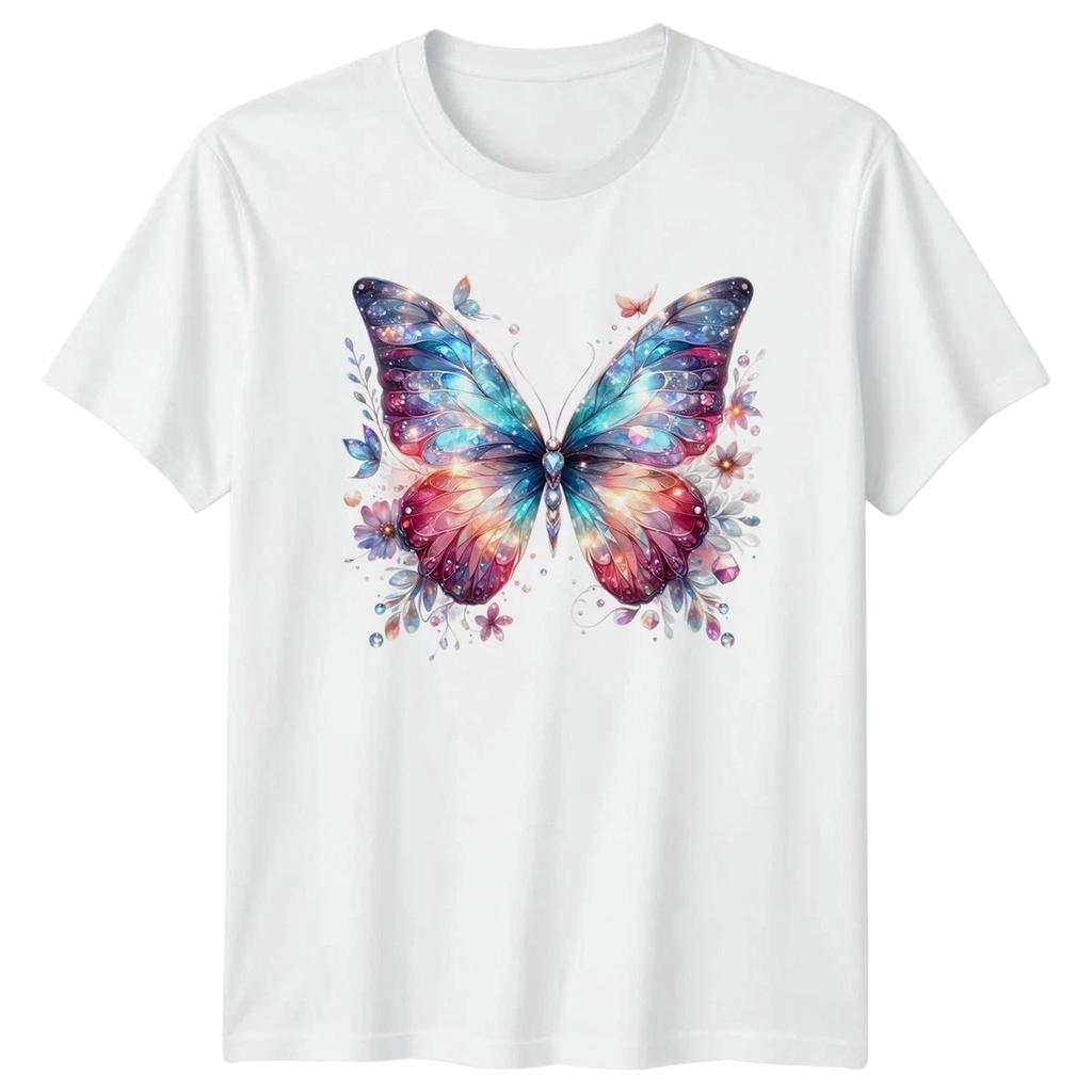 Iridescent Butterfly Graphic Tee Animals Butterflies Mens Womens T-Shirt Top