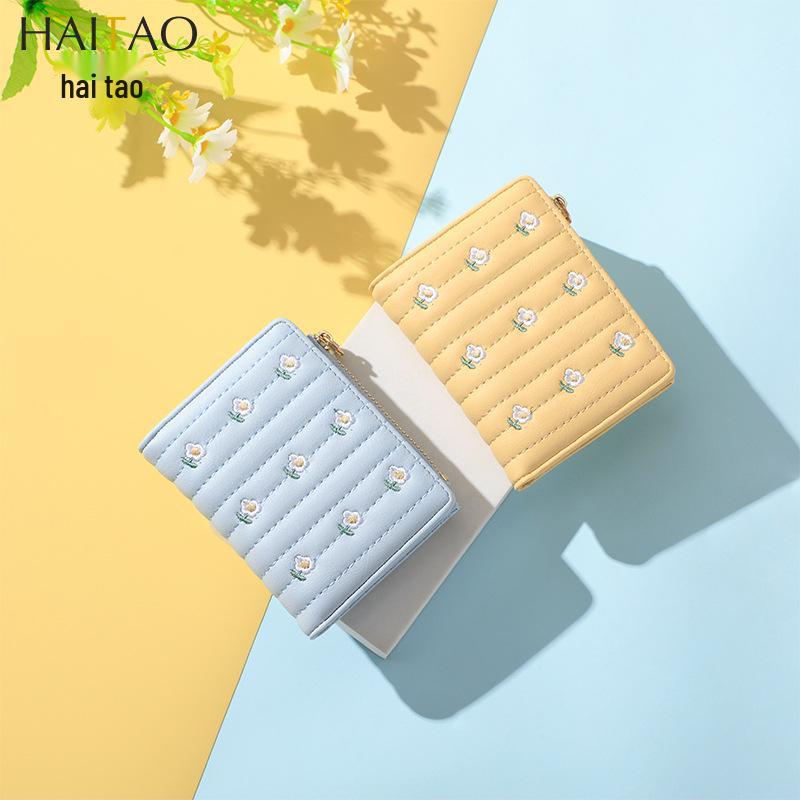 Women's Floral Zipper Card Holder & Coin Purse – Short and Simple Design for Summer