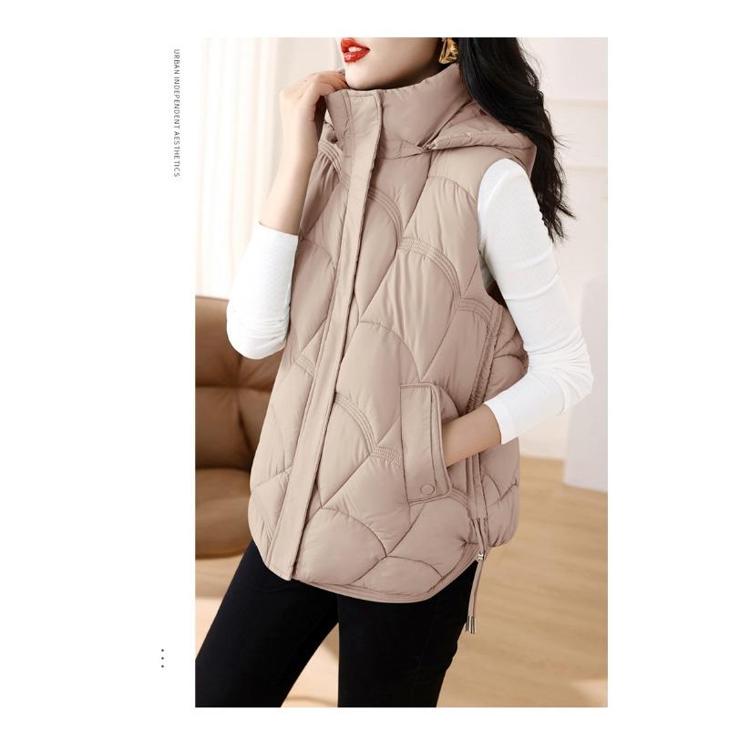 Women's Jacket Down Cotton Autumn and Winter Temperament Stand-up Collar Horse Clip Short Shoulders