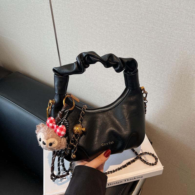 

Autumn and winter retro Maillard brown small bag women s new versatile messenger bag exquisite mini small bag чёрный