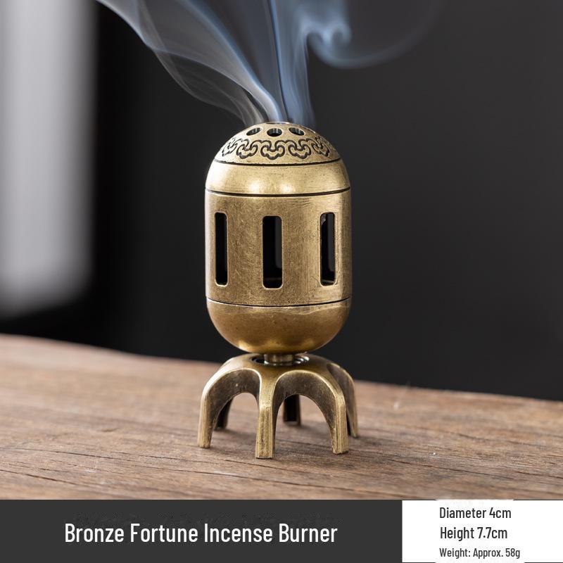 Vertical Baifu Hollow Creative Alloy Incense Burner - Office Decor