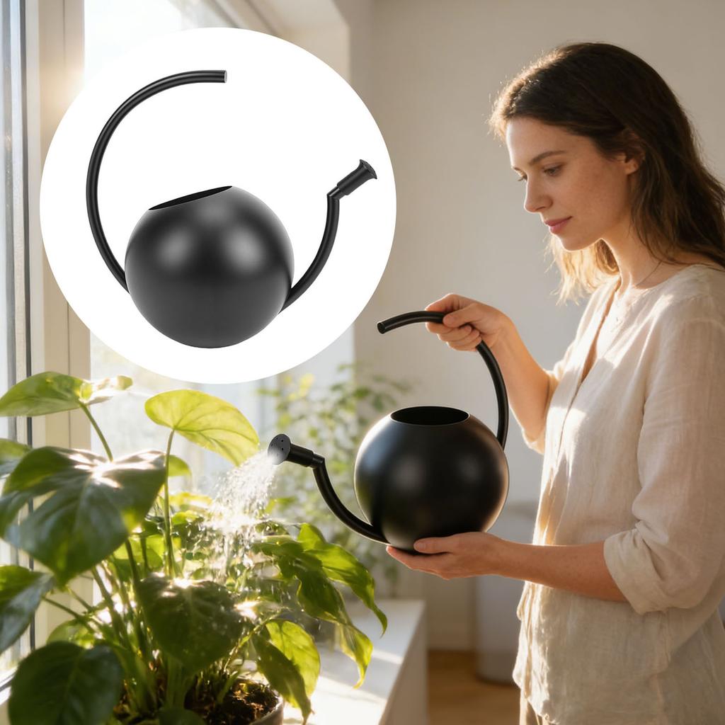 Watering Can, 1000ml Stainless Steel Indoor Plant Watering Pot with Comfortable Handle and Spout, for Garden Decor