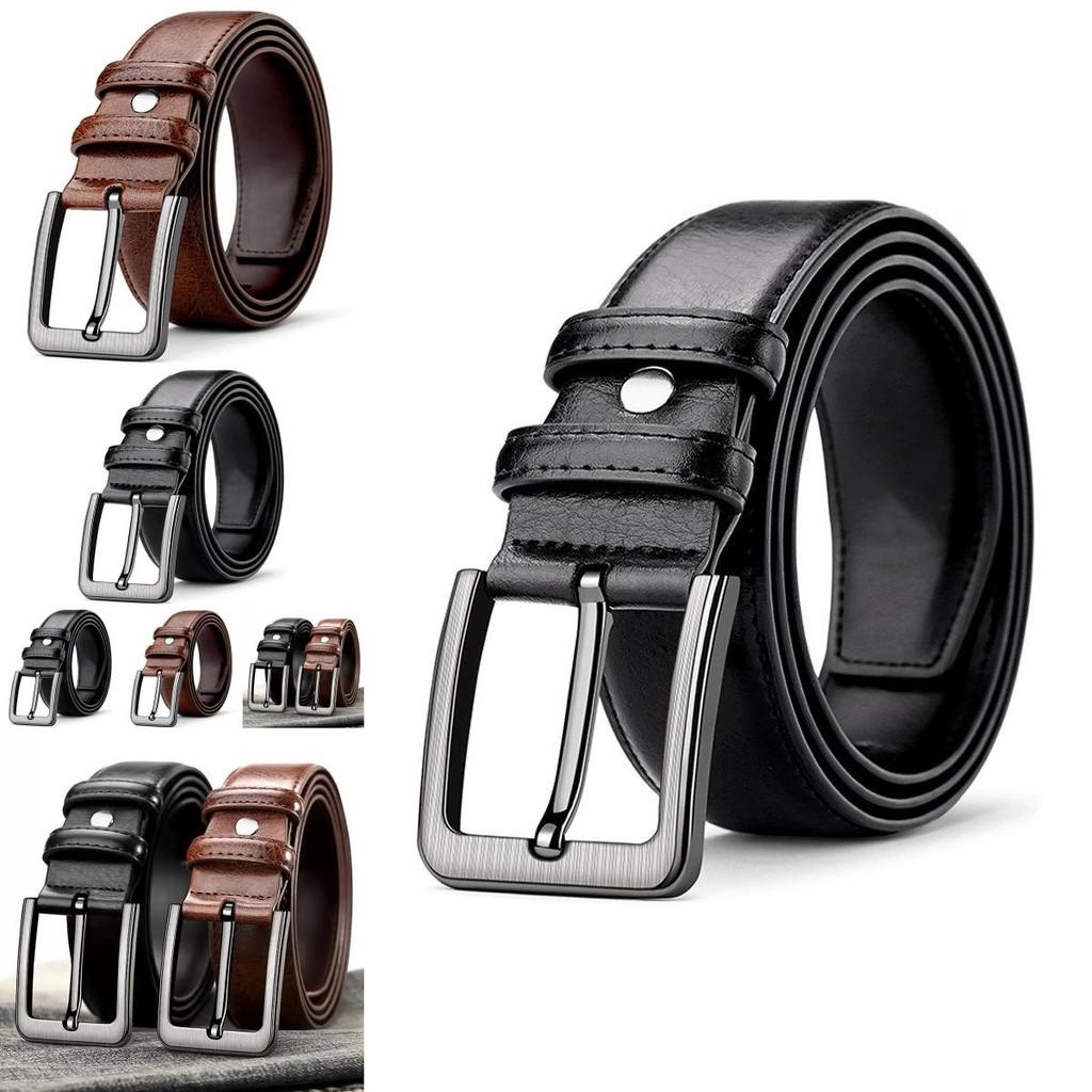 Old School Leather Belt For Men With Alloy Buckle For Casual And Formal Outfits