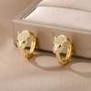 Punk Cz Stone Crystal Panther Hoop Earrings  For Women Animal Leopard Head Earrings Exaggerated Party Jewelry Gift Bijoux Femme