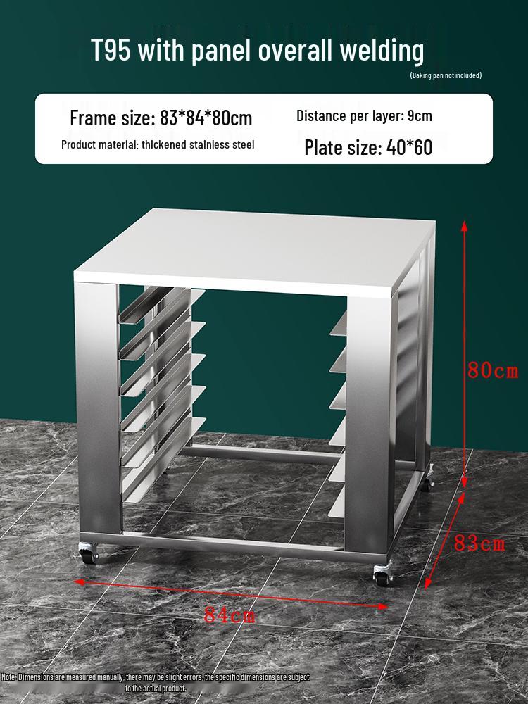 Stainless Steel Baking Tray Trolley: Multi-Tier Rack for Bread, Cake, and Oven Sheets.