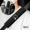 Heart-shaped Embroidered Car Seat Belt Shoulder Pads 1/2PCS Soft Breathable Cute Gift for Car Lovers Drivers