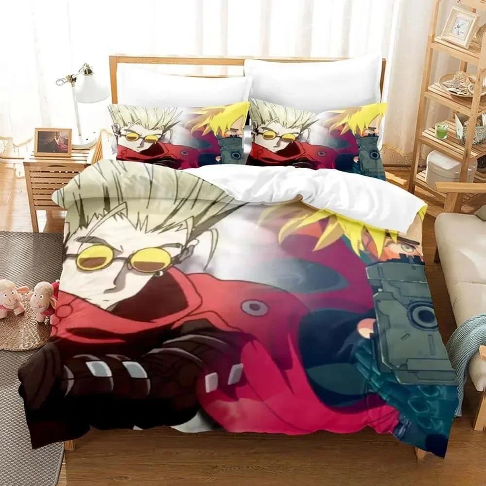 New Anime Game TRIGUN STAMPEDE Bedding Set Printed Bed Set With Pillowcase Duvet Cover Soft Single Double Queen Super King Size