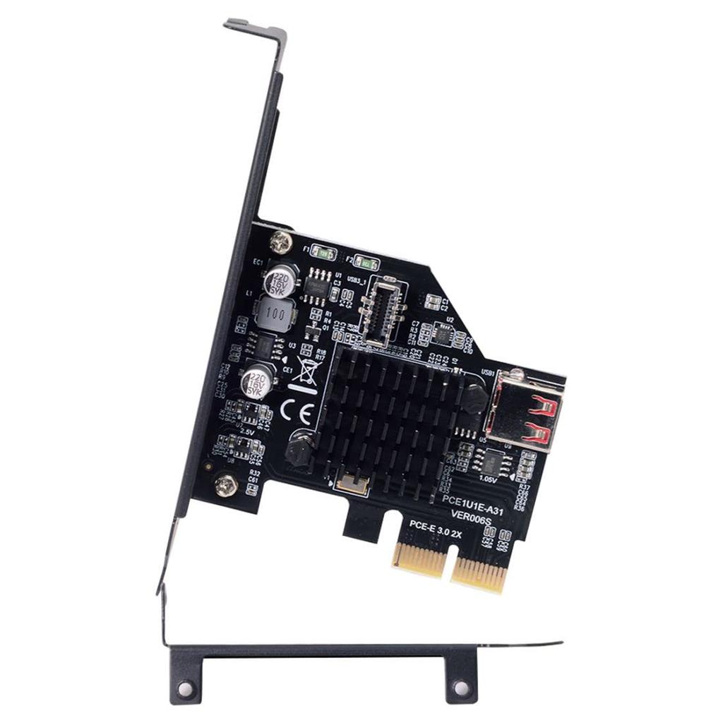 ChenYang 2-Port USB 2.0 & USB 3.1 Gen 2 Type-E Front Panel Socket - PCI-E 2X PCI Express Expansion Card Adapter.