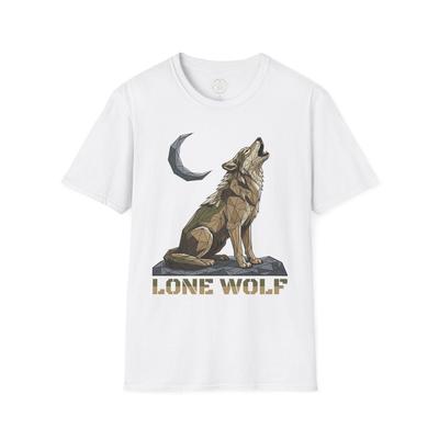Lone Wolf Howling T-Shirt Wolf Illustration, Moon Graphic