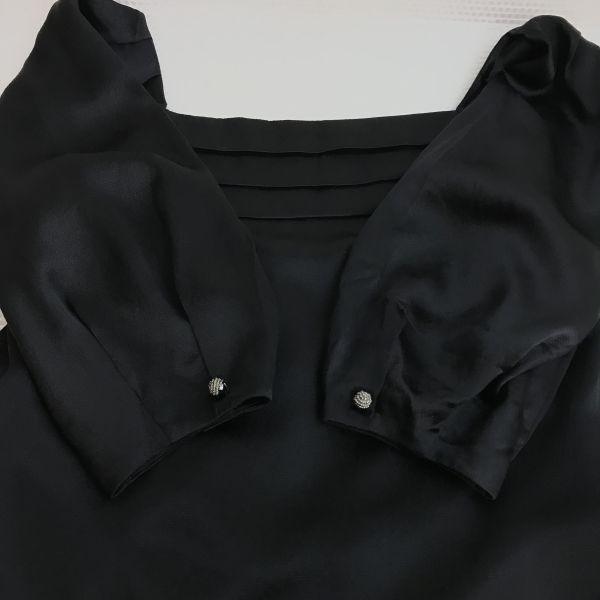 Vestido preto Candela International feito no Japão 100% cetim de seda costas fita manga curta 38 / M(USADO)