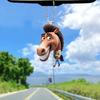 A Running Horse Keychain Cartoon creative big mouth horse 2d Acrylic pendant car key chain