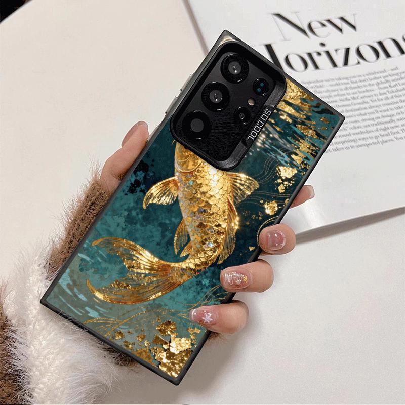 Golden Carp Lucky Koi Shockproof Phone Case for Samsung Galaxy S26 Edge S25 Ultra S24 FE S23 Plus S21 Cover Anti Fall Fundas