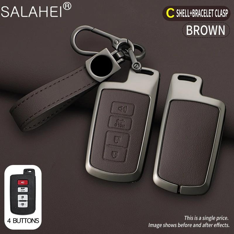 Interior Mouldings Leather Car Key Case Cover  Protector Shell For Toyota Camry Corolla RAV4 Highlander Avalon 2015 2016 2017 20