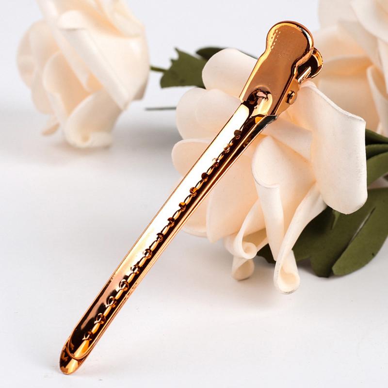 סט 12 קליפסים לשיער חבילה קליפס ברווז קליפס שיער מתכתי קליפס למספרה קליפס קבוע לכלי עיצוב לסלון ולבית