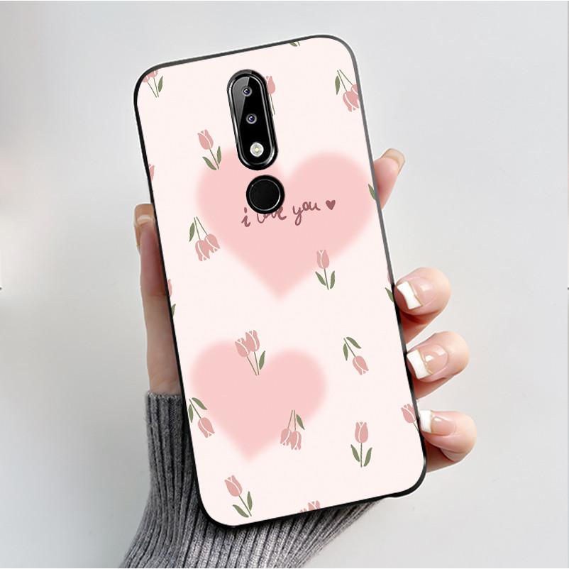 Silicone Case For Nokia X5 X6 5.1 Plus 6.1 Plus Phone Case Luxury Fashion Butterfly Flowers Soft Slim Black Jelly Cover Casing