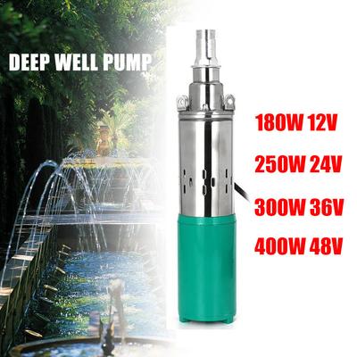 Household Stainless Steel Solar DC Water Pump High Lift Battery DC Screw Pump Deep Well Pump Irrigation Submersible Pump