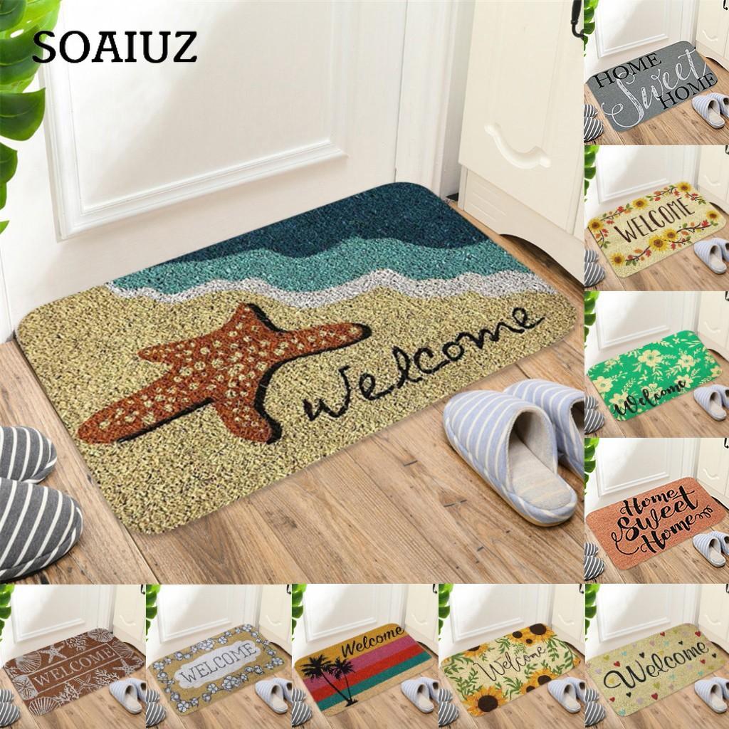 Rectangle Non-Slip Door Mat Bedroom Kitchen Entrance Print Floor Mat Doormats