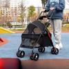 Metal Pet Stroller Lightweight Foldable Small Outdoor Travel Cart For Dogs Cats Teddy Puppy Kitten Pet Carrier Stroller