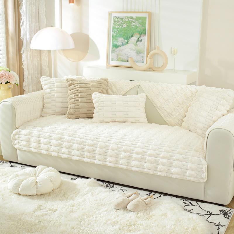 

Tutu Fluffy Sofa Cushion Winter Thickened Warm Seat Cushion Non-Slip Leather Sofa Cover New Cover 70*70cm