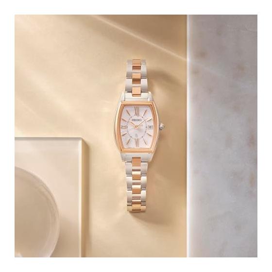 Used Ms [Seiko Watch] LUKIA SSVW230 Women's Watch Grow Series Tonneau Type | Made In Japan Solar Radio Corrected Date Calendar Silver & Pink Gold