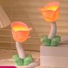 Tulip LED Night Light Creative Floral Bedside Lamp Warm Yellow Glow Bedroom Lamp Battery-Powered Table Lamp