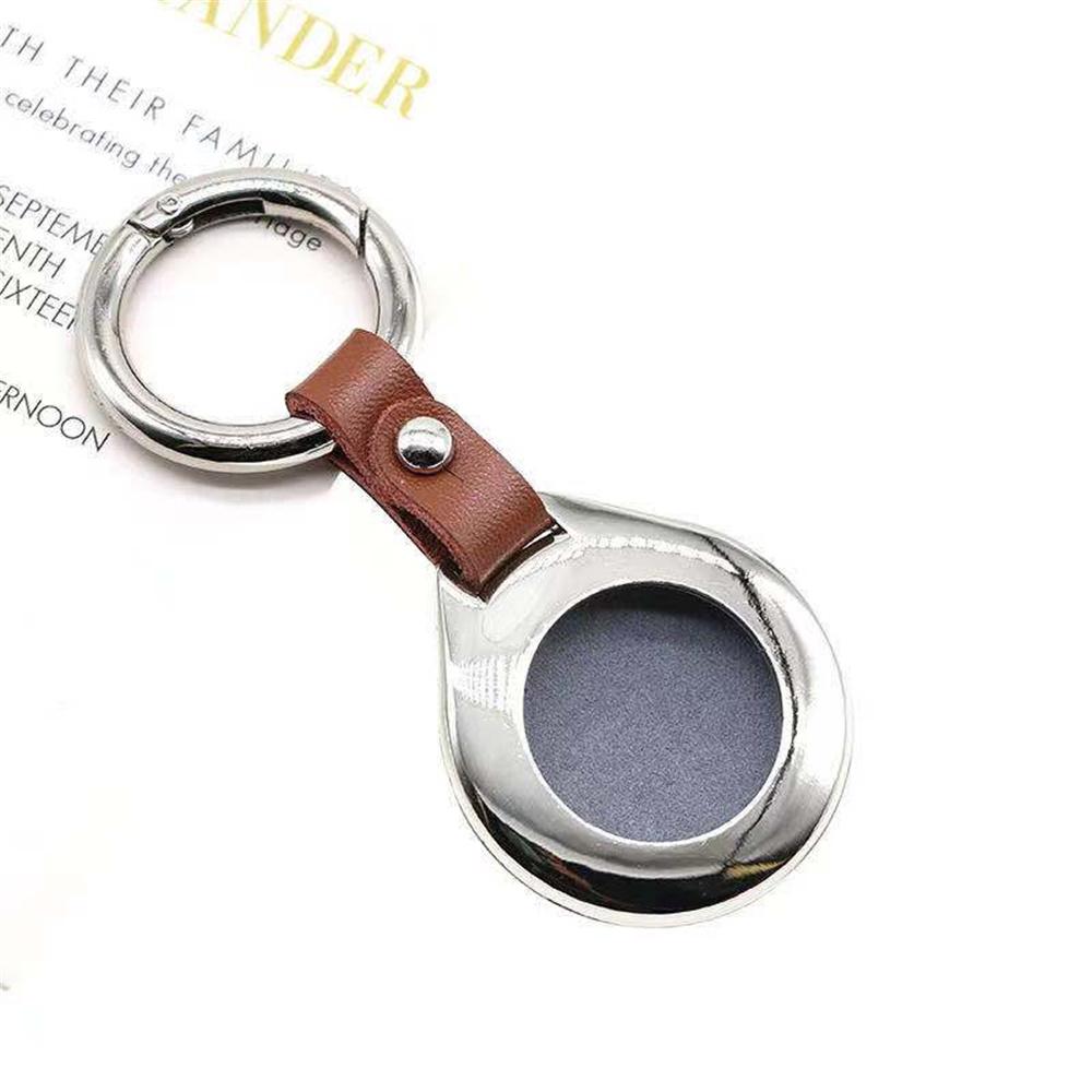 High Quality Metal Case For Apple Airtags Protective Cover For Apple Locator Tracker Anti-Scratch Device With Leather Keychain