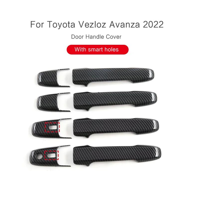 Car Decoration Door Bowl Handle Cover For Toyota Veloz Avanza   2024 2025 Cars Accessories Carbon Fiber Styling Option A