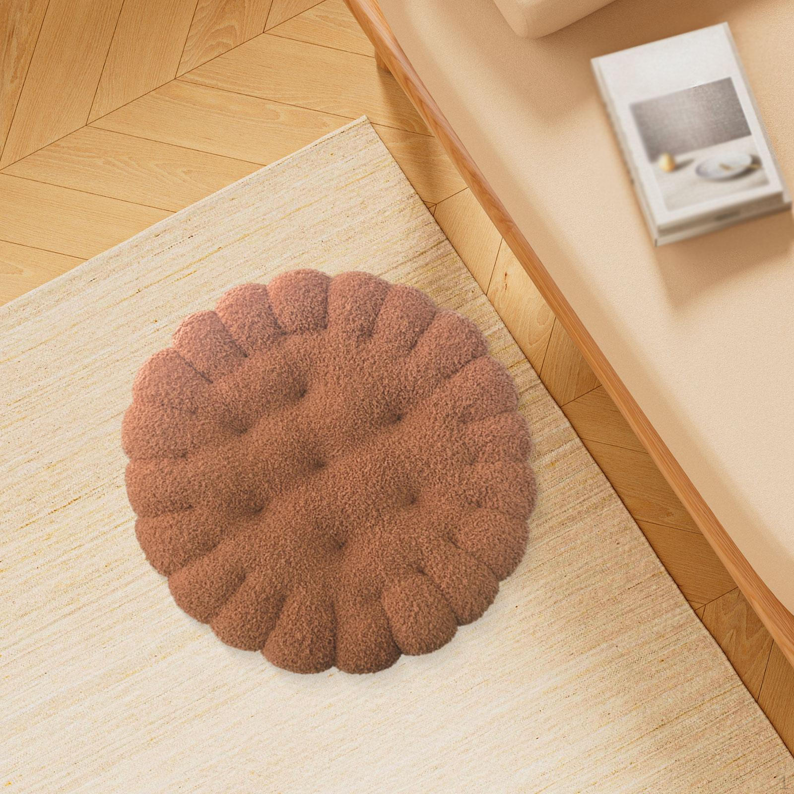 

Biscuit Shape Cushion Cookie Chair Pad Comfortable Soft Modern Cute Floor Pillow for Balcony Coffee round