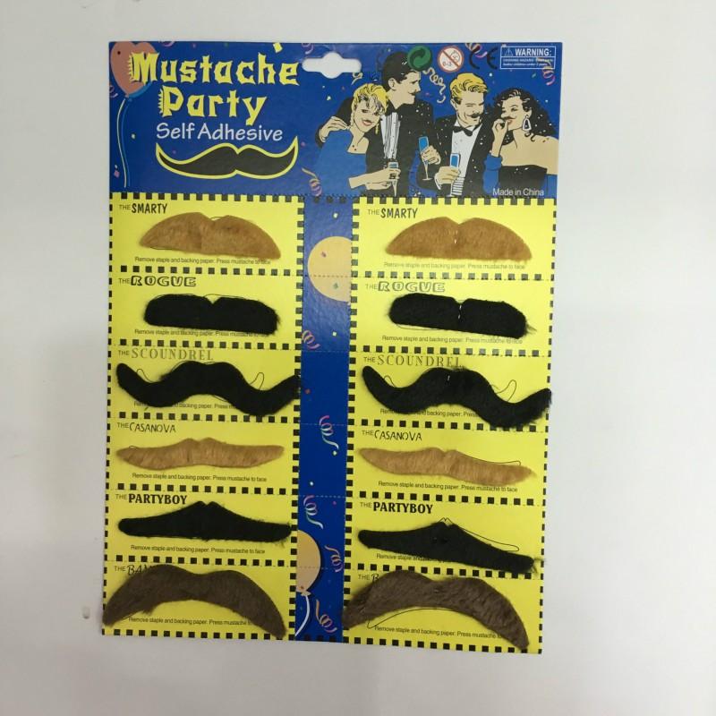 Funny Fake Mustache Set Costume Party Cosplay Halloween Facial Hair Accessories Men Women Kids