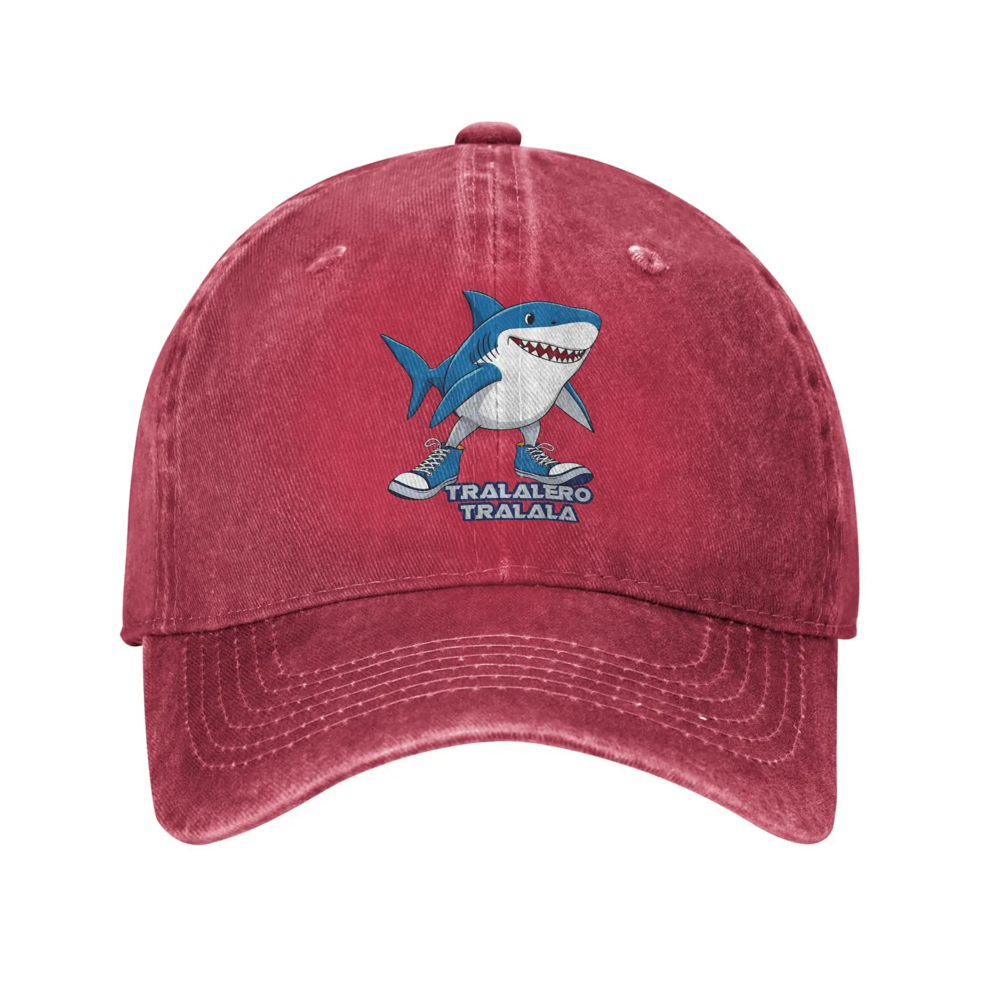 Tralalero Tralala Italian Brainrot Meme Baseball Caps Vintage Distressed Washed  Snapback Cap Unisex Activities Gift Caps Hat One Size